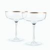 Copper Rim Crystal Coupe Set