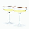 Copper Rim Crystal Coupe Set