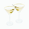 Gold Rimmed Crystal Martini Glasses