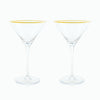 Gold Rimmed Crystal Martini Glasses