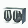 Gunmetal Black Stemless Wine Glasses